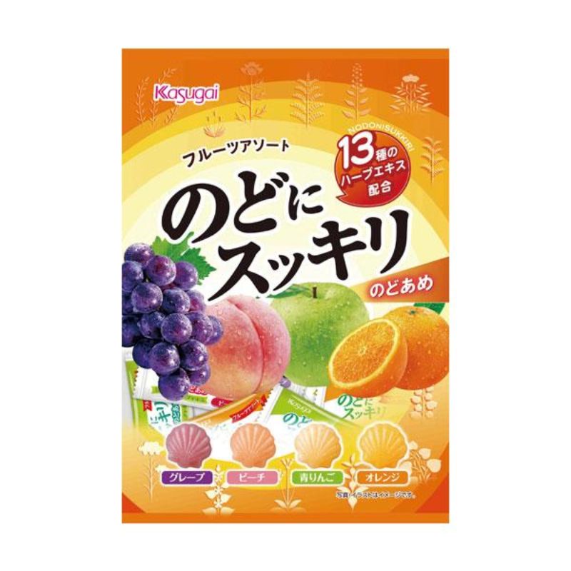 Kẹo thảo mộc trái cây Nhật Bản Kasugai 118g