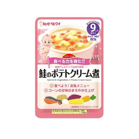 Cháo cá hồi và rau củ hầm xốt kem khoai tây Kewpie 80g