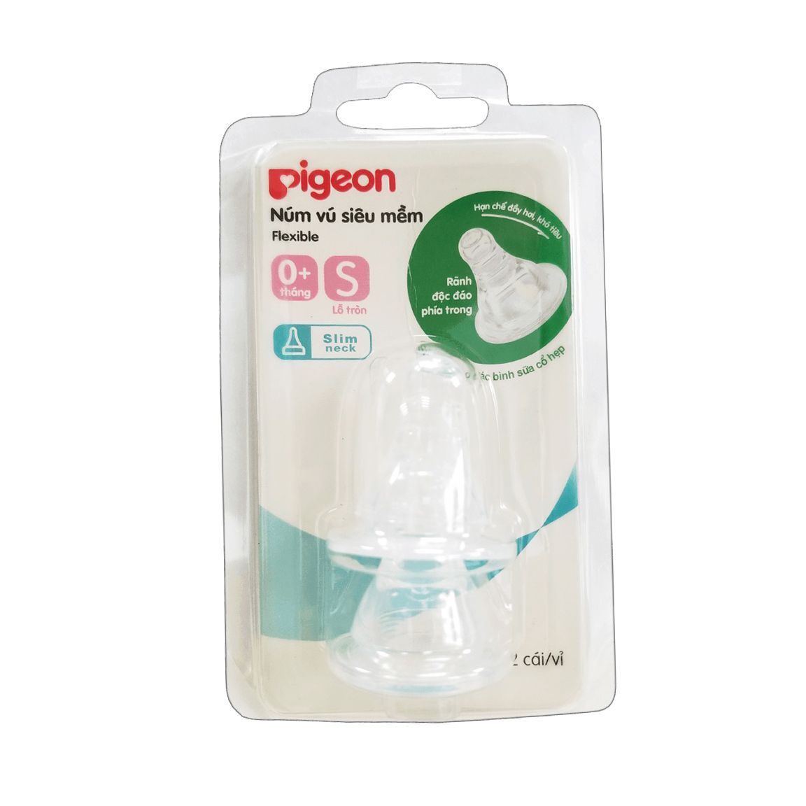 NÚM TI PIGEON SIÊU MỀM SIZE S BÌNH CỔ HẸP