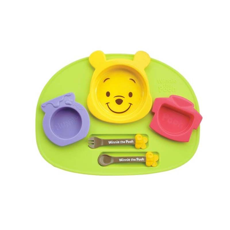 BỘ BÁT THÌA DĨA TẬP ĂN NISHIKI KASEI HÌNH GẤU POOH (TÚI)