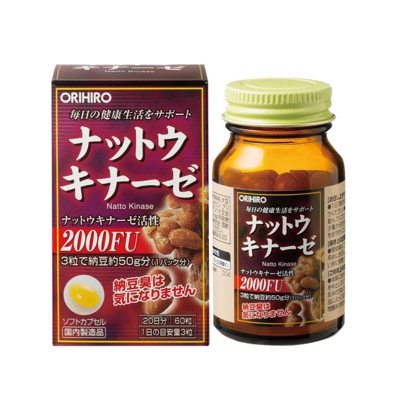 Thực phẩm chức năng: Hỗ trợ điều trị tai biến & đột quỵ Natto Kinase 2000FU (60 viên)