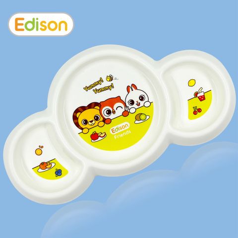 Khay ăn dặm 3 ngăn Edison Hàn Quốc có đế chống trơn cho bé