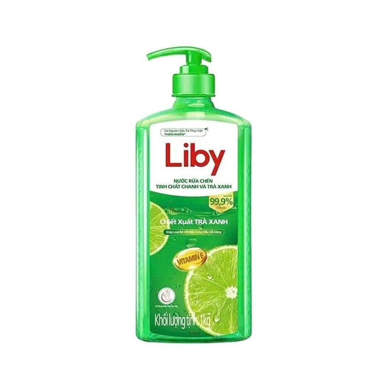 Nước rửa chén Liby tinh chất Chanh và Trà Xanh 1Kg