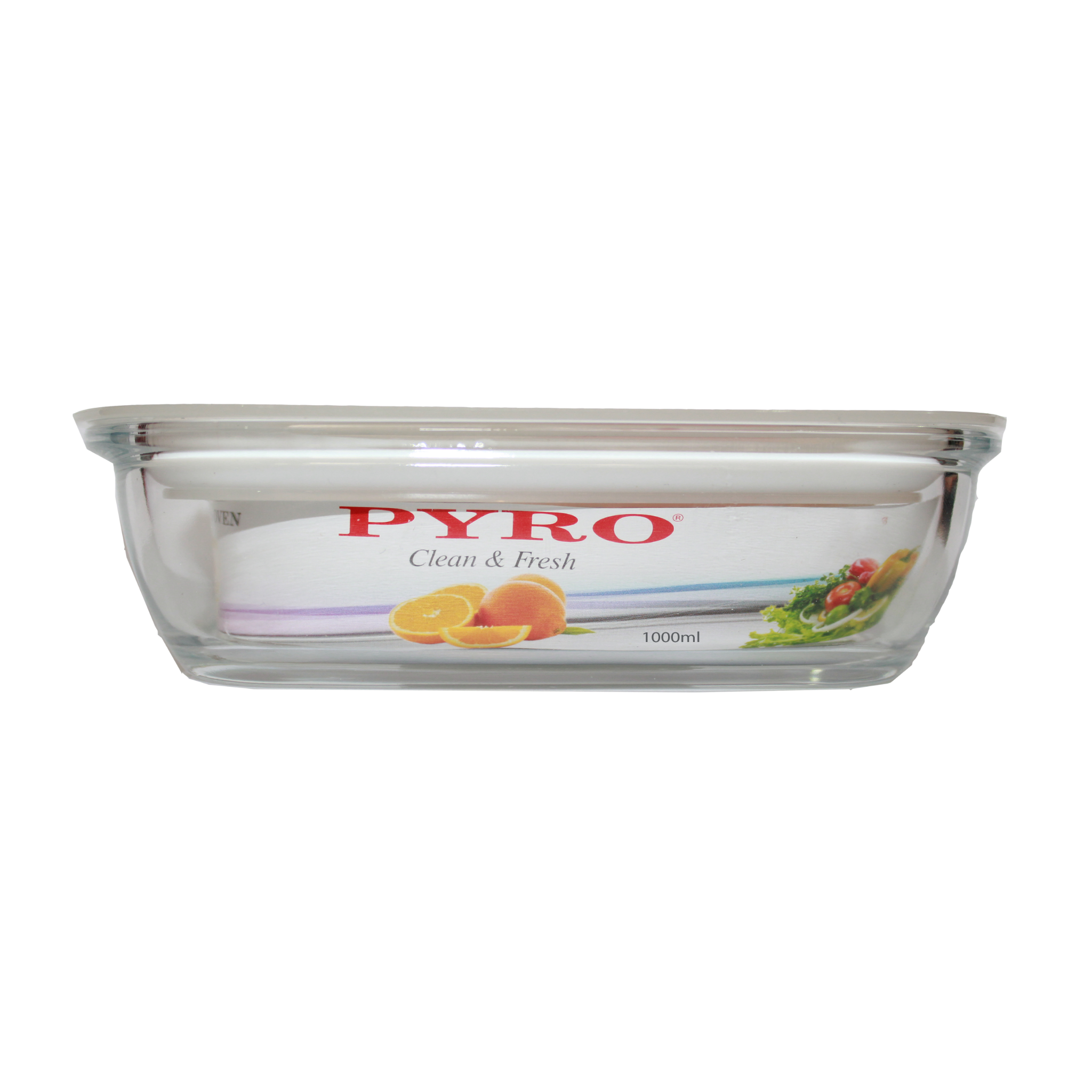 Hộp thủy tinh Borosilicate chịu nhiệt chữ nhật nắp kín Pyro 1000ML