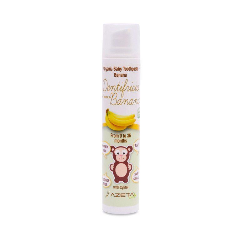 Kem đánh răng hữu cơ dạng gel Azetabio vị Chuối (0-3 tuổi)