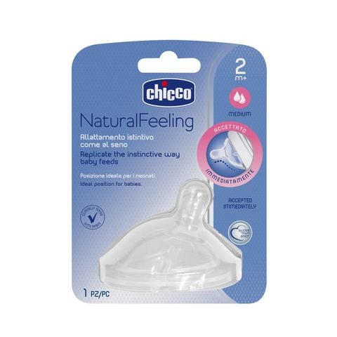 Núm ti nghiêng Pisa Natural Feeling chảy trung bình Chicco 2M+