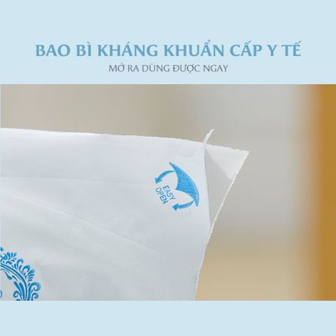 Khăn vải bông 9 lớp L'ANGE màu trắng size 70x120cm