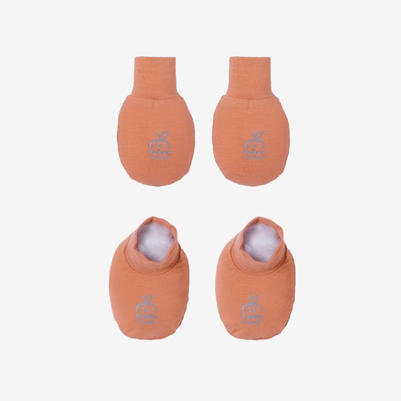 Set bao tay bao chân La Pomme Gấu tai rời - Nâu