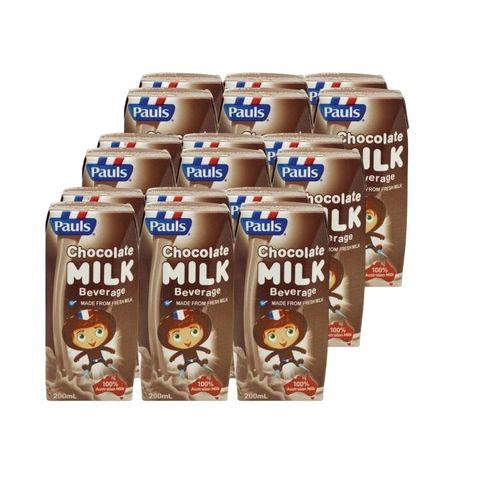 Combo 3 lốc Sữa tươi tiệt trùng Pauls Chocolate 200ml (lốc 6 hộp)