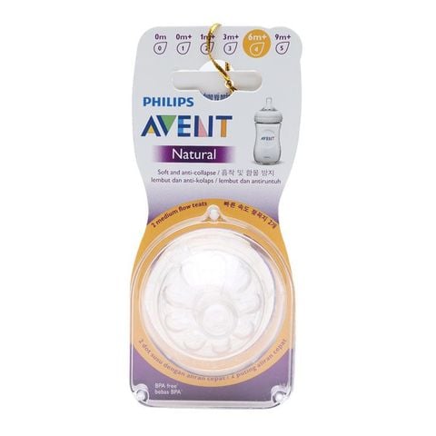 Núm ti silicone Avent cho trẻ từ 6 tháng 3 lỗ ( số 4)