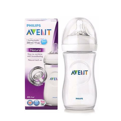 Bình sữa Avent Natural bằng nhựa không có BPA 330ml