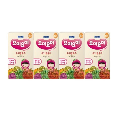 Nước ép Organic Yummy Yummy vị hoa quả 125ml x 4 hộp