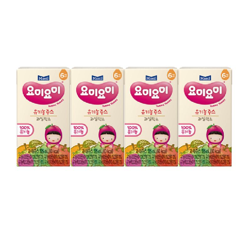Nước ép Organic Yummy Yummy vị hoa quả 125ml x 4 hộp
