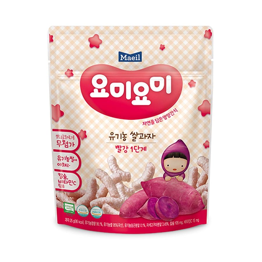Bánh gạo Organic - hữu cơ Yummy Yummy Red Stage 1 vị khoai lang