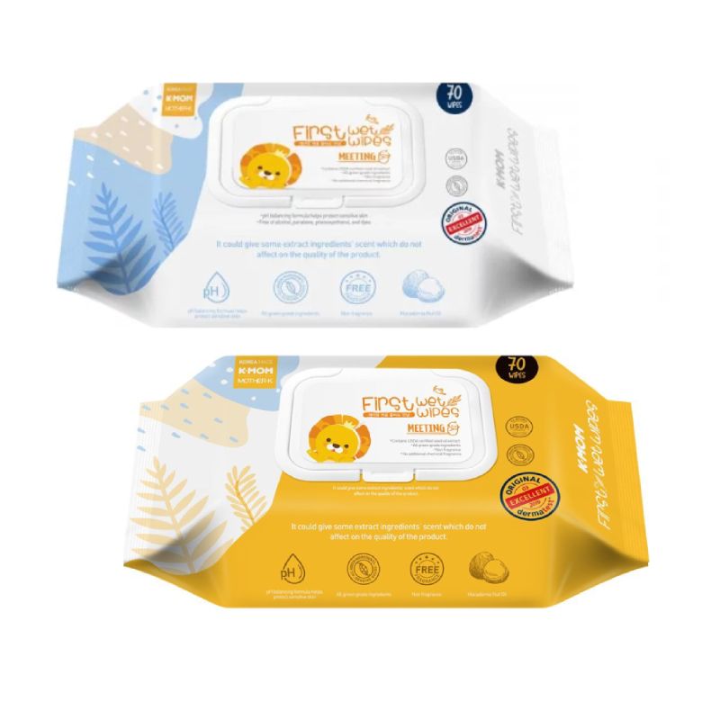 KHĂN ƯỚT CAO CẤP K-MOM HÀN QUỐC VÂN NỔI CÓ NẮP (70C)