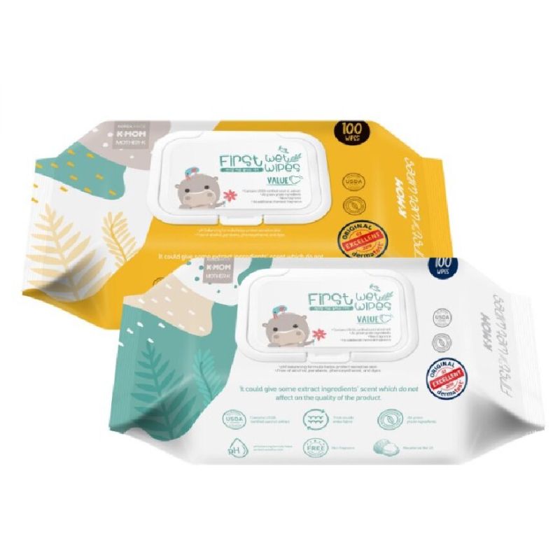 KHĂN ƯỚT CAO CẤP K-MOM HÀN QUỐC VÂN NỔI CÓ NẮP 100C
