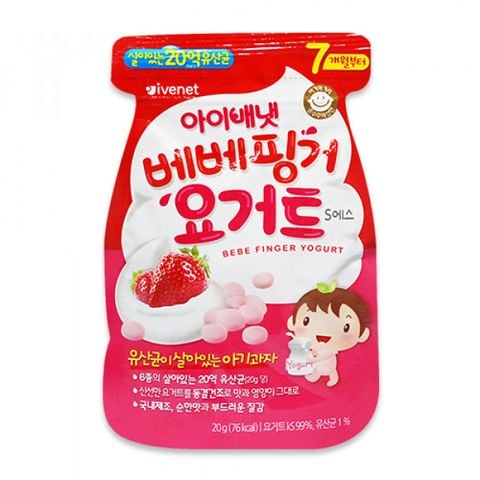Sữa chua khô sấy lạnh IVENET Finger Yogurt vị dâu 20g 7m+