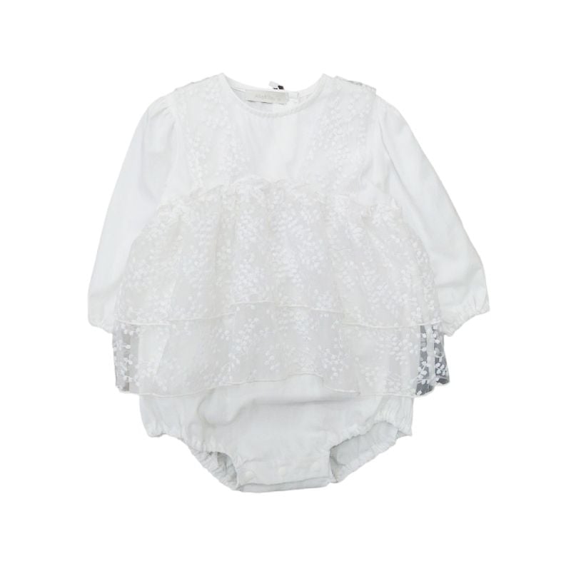 VÁY ALLY BILLY DOTTED RACE MÀU TRẮNG