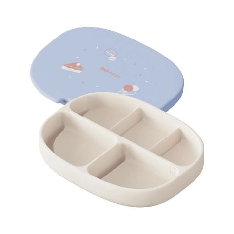Khay ăn dặm Moyuum Silicone Suction Plate màu Xanh