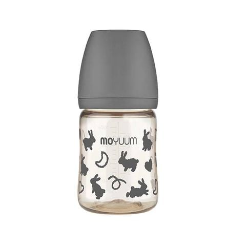 Bình sữa Moyuum họa tiết thỏ đen 170ml