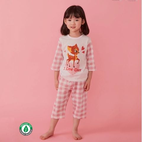 Bộ pijama lửng Olomimi bé gái I Love Deer