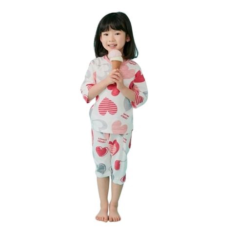 Bộ pijama lửng Olomimi bé gái Lovely Heart