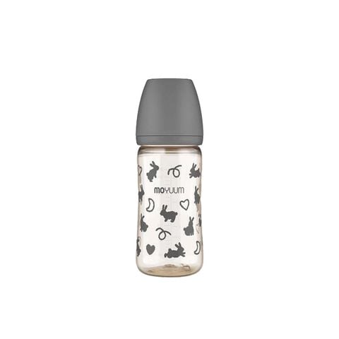 Bình sữa Moyuum Premium PPSU all in one bottle mẫu thỏ đen (kèm núm) 270ml