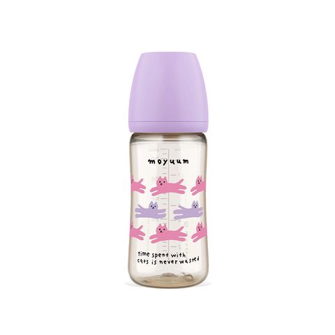 Bình sữa Moyuum Premium PPSU all in one bottle phiên Bản With Cat Tím
