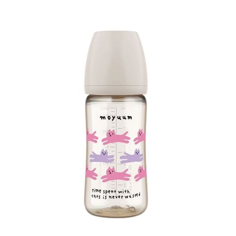 Bình sữa Moyuum Premium PPSU all in one bottle phiên Bản with cat xám