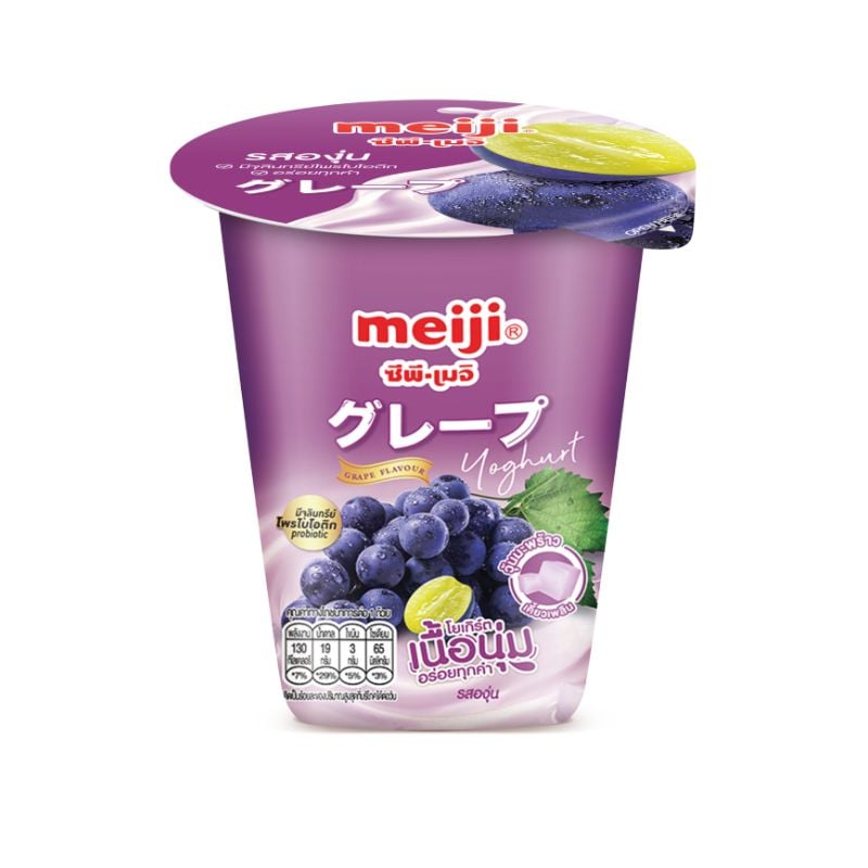 Sữa chua thạch dừa vị nho Meiji 135g