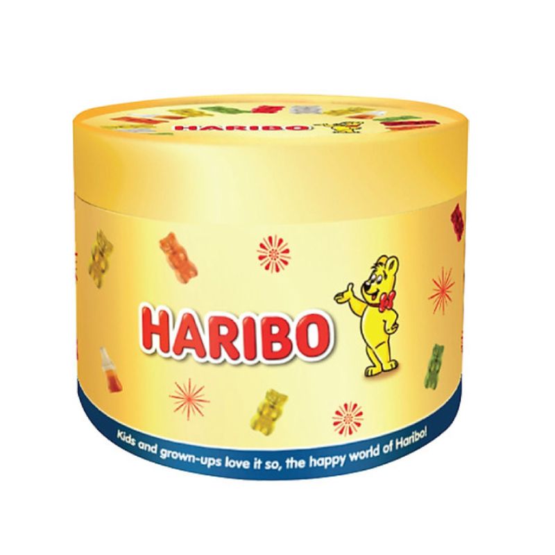 HỘP GIẤY TRÒN KẸO DẺO HARIBO COLLECTION 192G