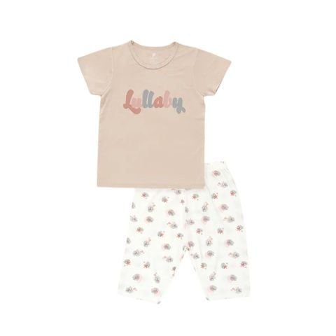 Bộ Lullaby cộc tay quần lỡ NH427 màu be