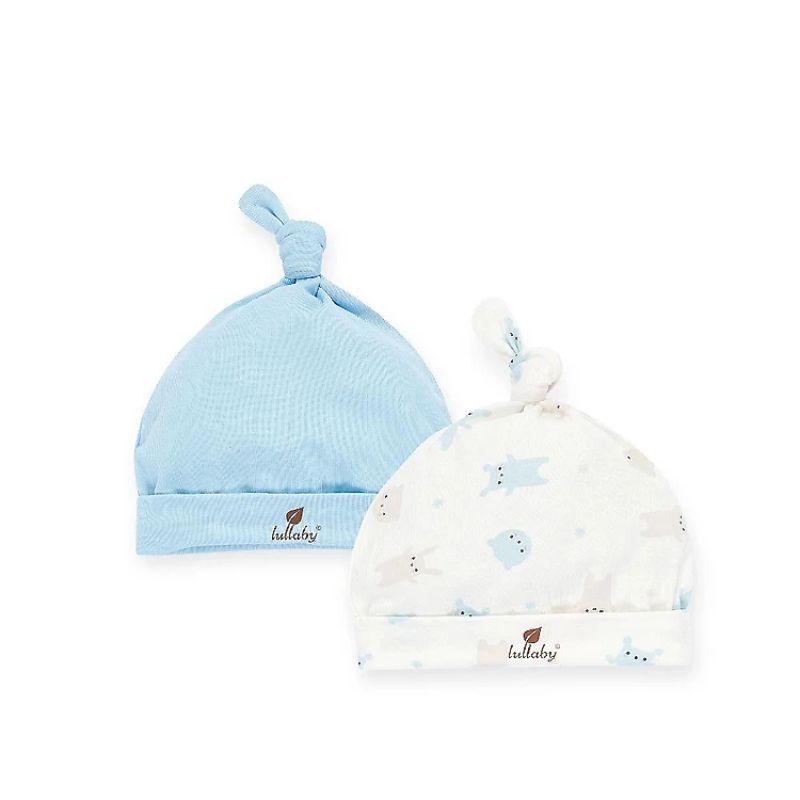 Set mũ thắt nút Lullaby NH434M trắng xanh