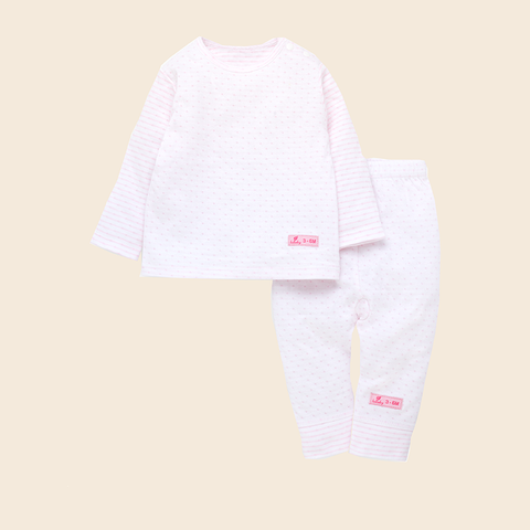 Bộ Lullaby NH03-18 áo cài vai quần bo màu hồng