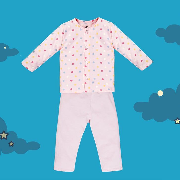 Bộ quần áo Lullaby cài giữa - quần dài hồng chấm bi- NH24-19