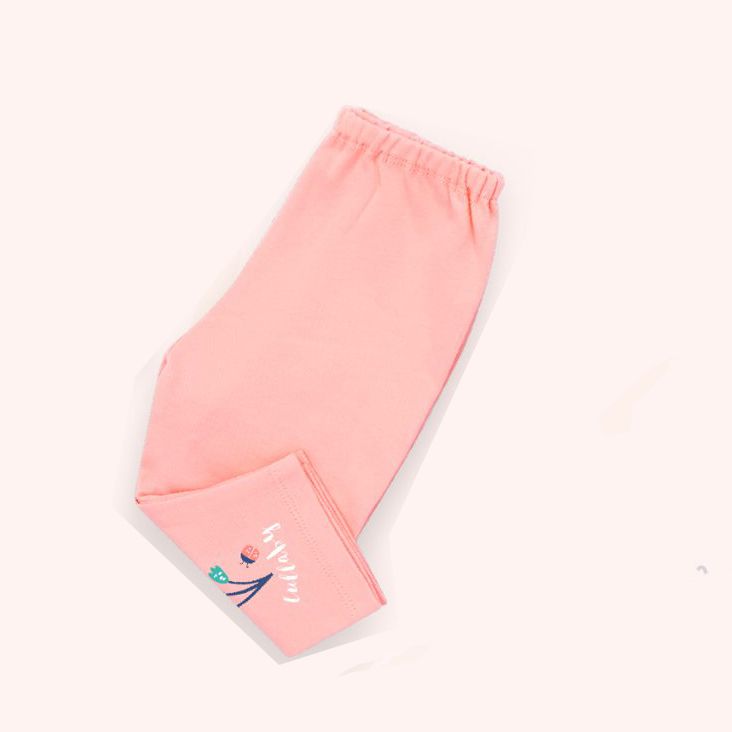 Quần Lullaby dài bé gái hồng cam trơn NH112B