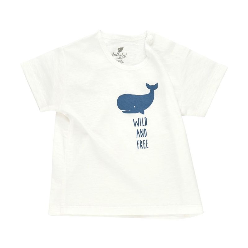 ÁO LULLABY CỘC TAY RAGLAN NH316M MÀU TRẮNG IN CÁ