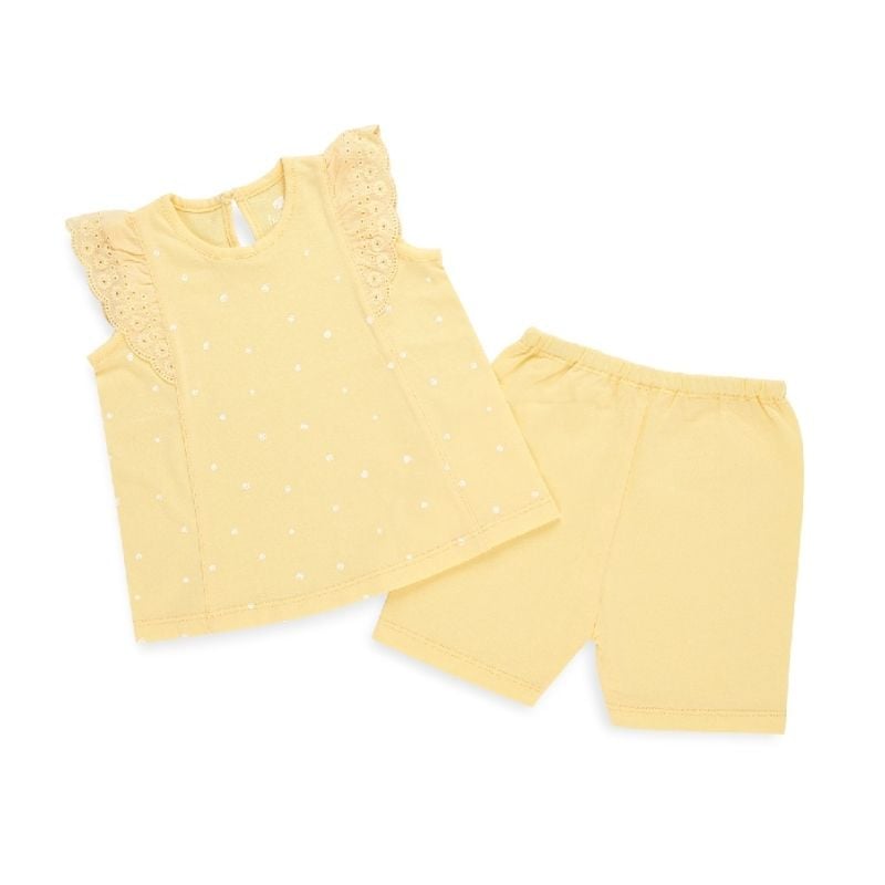 BỘ LULLABY CỘC TAY REN NH344M MÀU VÀNG IN