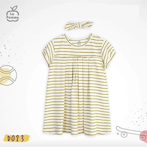 Đầm chữ A La Pomme ngực xếp ly - Vàng Sunny