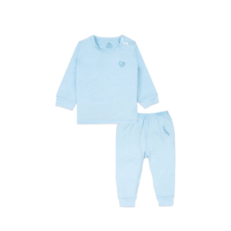 BỘ DÀI BU BABY CÀI VAI DÀI TAY - BAMBUS - 6-9M - BLUE