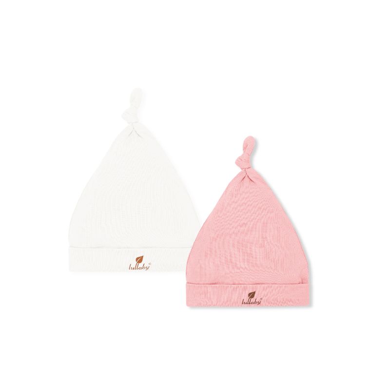 Set mũ Lullaby thắt nút NH116V - Trắng hồng (hàng lỗi)