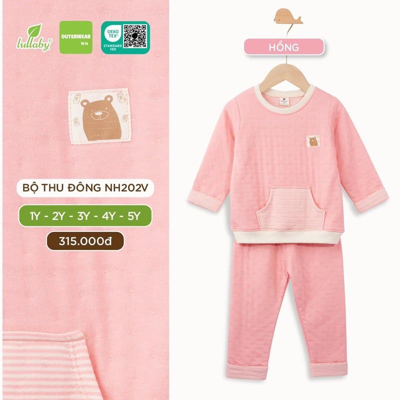 BỘ THU ĐÔNG LULLABY NH202V MÀU HỒNG