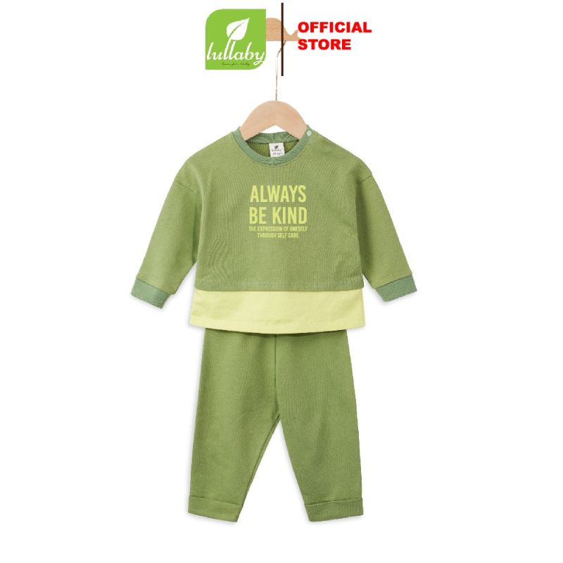 BỘ DÀI TAY CÀI VAI LULLABY NH271V BÉ TRAI MÀU XANH OLIVE