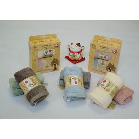 Combo 2 Khăn mặt sợi sồi S'Baby UNOBABY 28x50cm
