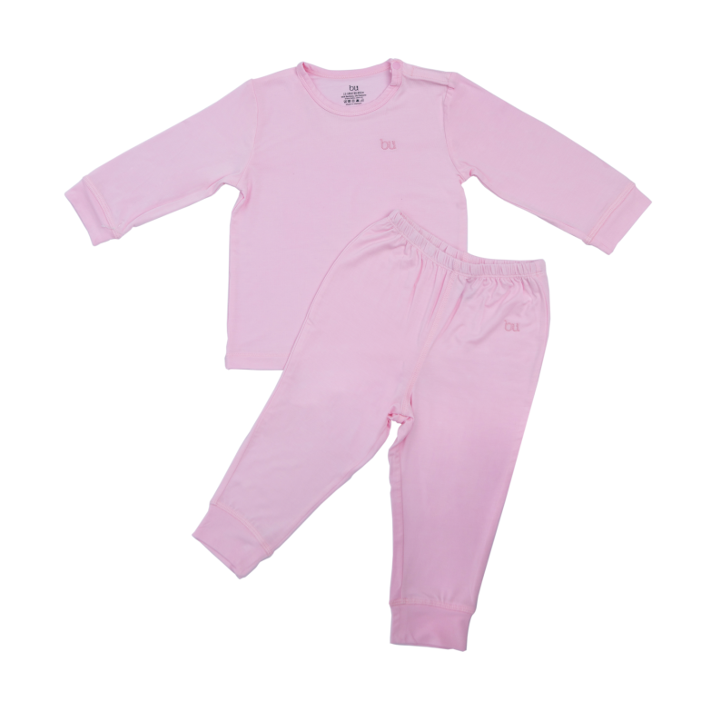 Bộ dài tay cài vai, quần dài Bu baby - Tím