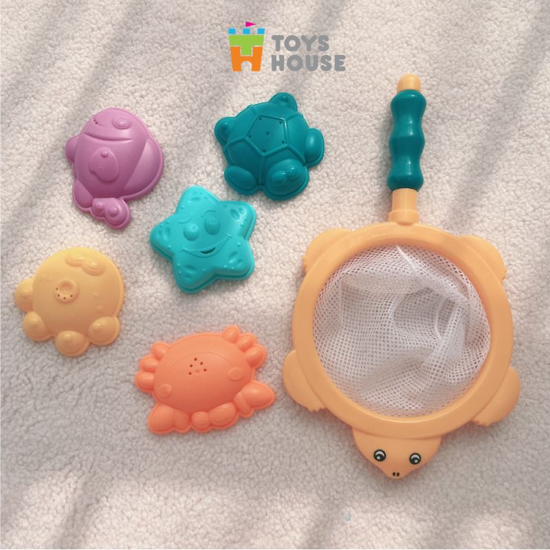 VỢT BẮT CÁ, SET 5 SINH VẬT BIỂN TOYSHOUSE HE0229