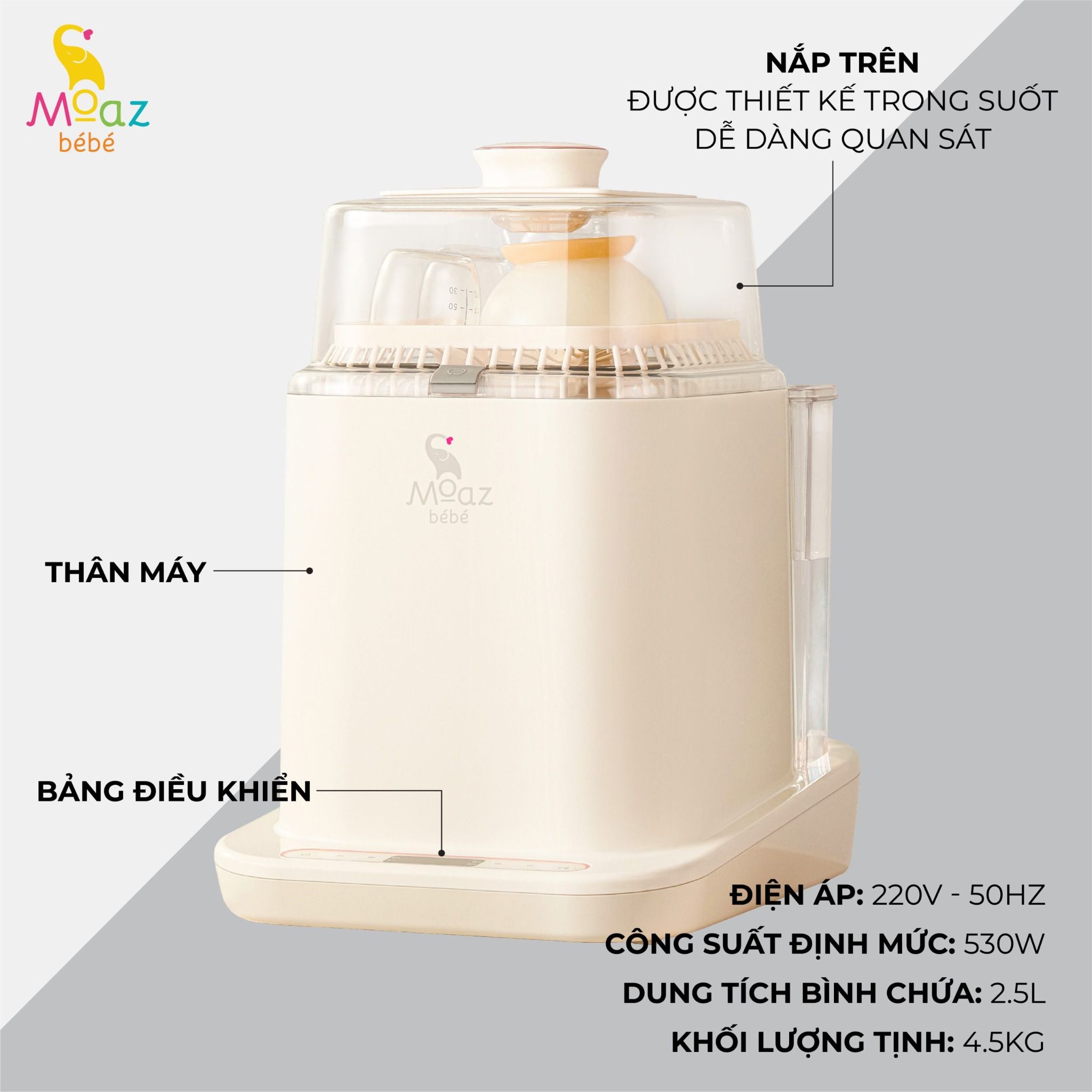 Máy rửa bình Moaz Bebe MB 064