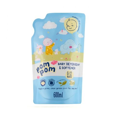Nước giặt xả Pom Pom Newborn (0-12 tháng) túi 600ml