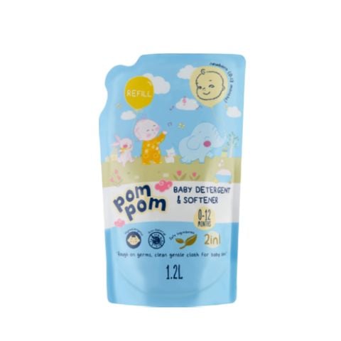 Nước giặt xả Pom Pom Newborn (0-12 tháng) túi 1200ml