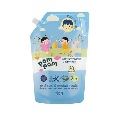 Nước Giặt Xả Pom Pom Active (12 – 36 tháng) 2700ml